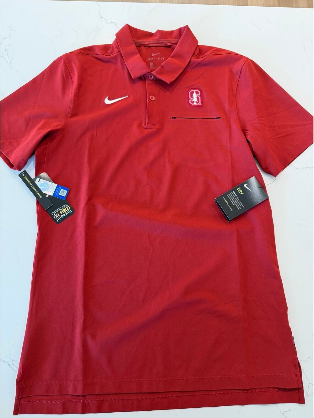 Nike Stanford Cardinal Official On-Field Dri-FIT Polo Men's Small NWT AR8899-613